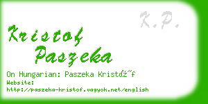 kristof paszeka business card